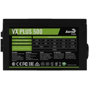 Fonte de alimentação Aerocool VX Plus 500W