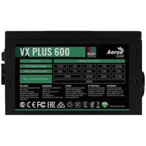 Fonte de alimentação Aerocool VX Plus 600 RGB