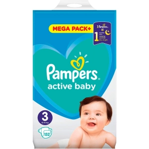 Fraldas Active Baby Pampers 3 / 152 unidades