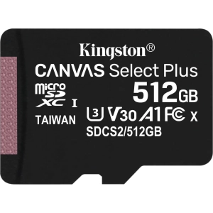 Cartão de memória Kingston microSDXC Canvas Select Plus 512Gb