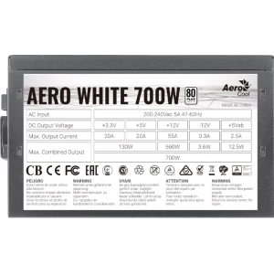 Fonte de alimentação Aerocool Aero White 700W