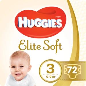 Fraldas Huggies Elite Soft 3/72 pcs